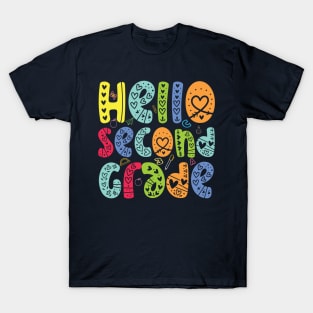 Hello second grade 2 Grade Team Back To School Teacher Kid T-Shirt